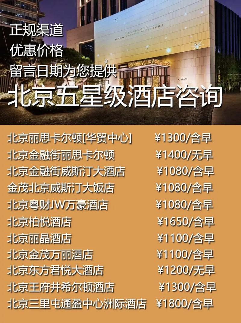 北京的酒店住一晚多少钱