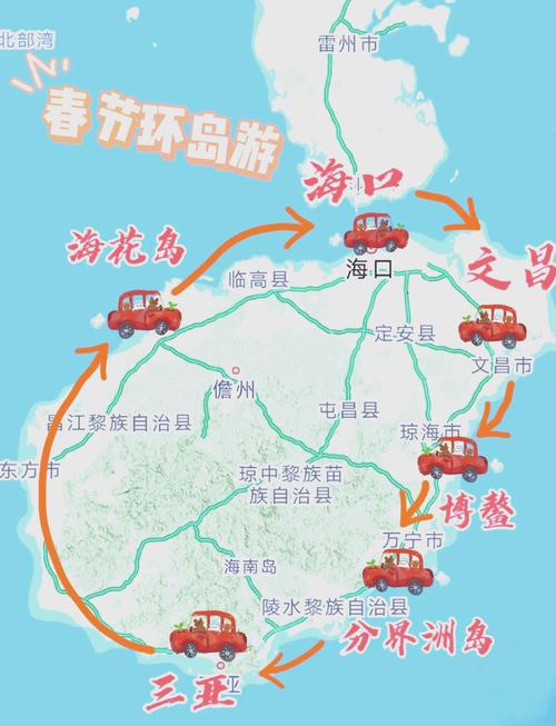 长春到海南自驾游路线图
