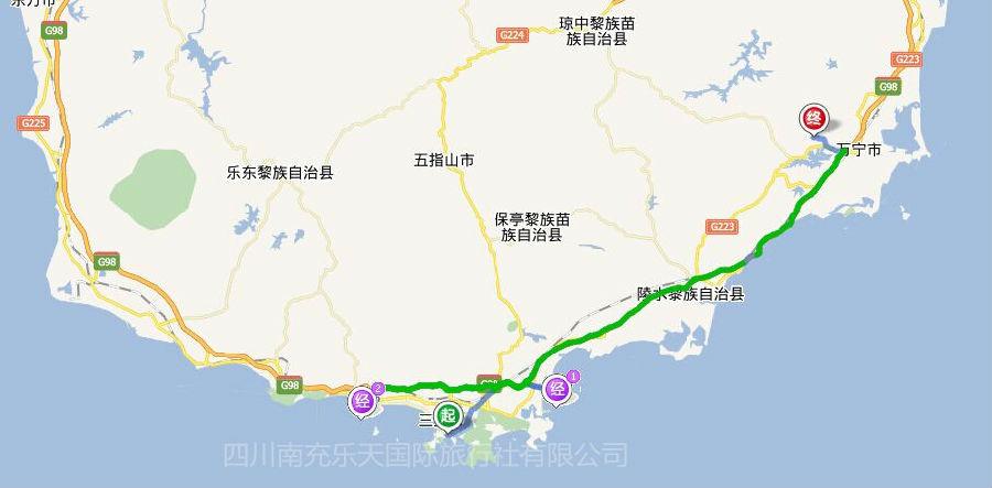 四川南充到三亚自驾游
