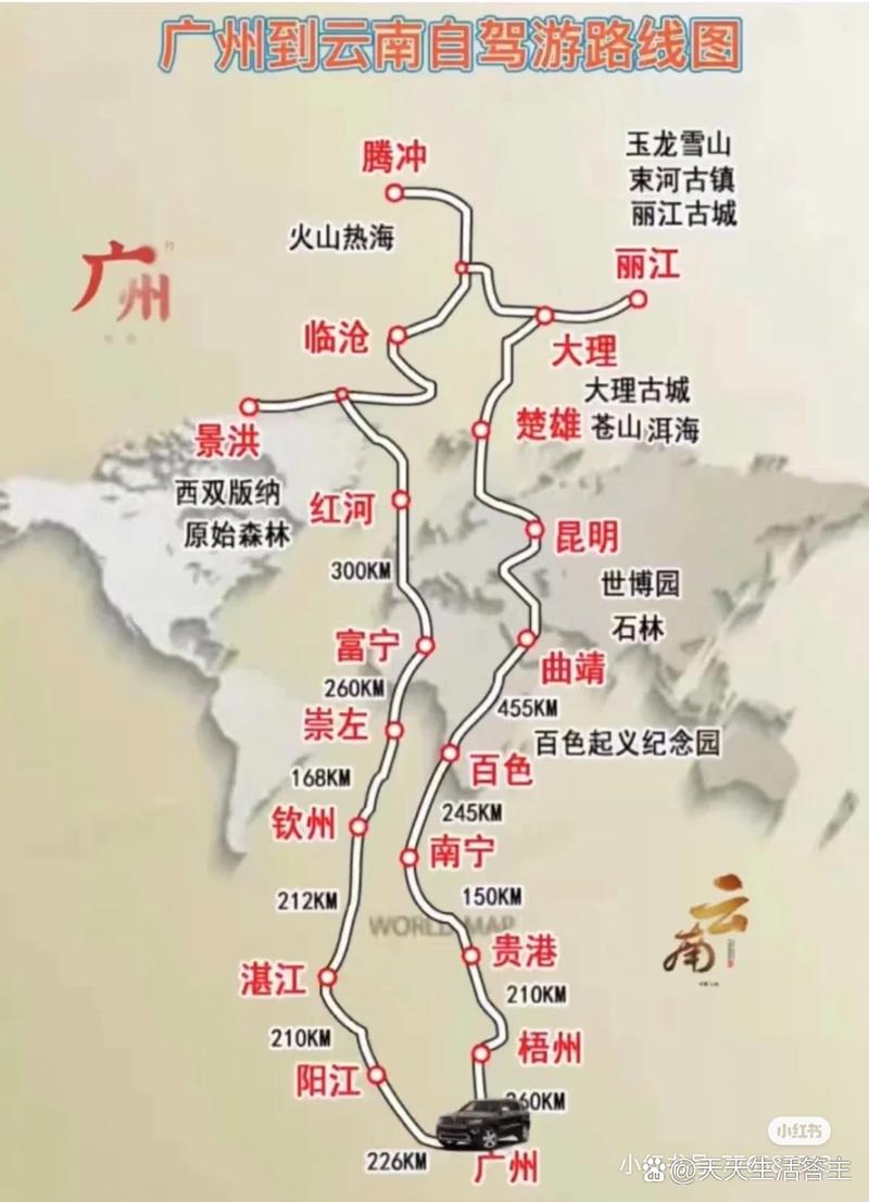 广东去云南自驾游路线