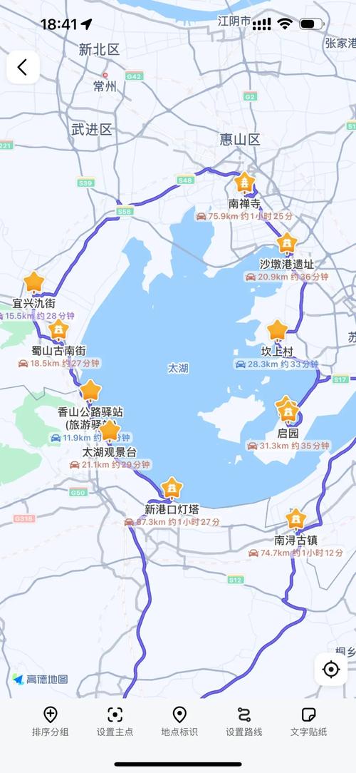 苏州太湖自驾游路线图