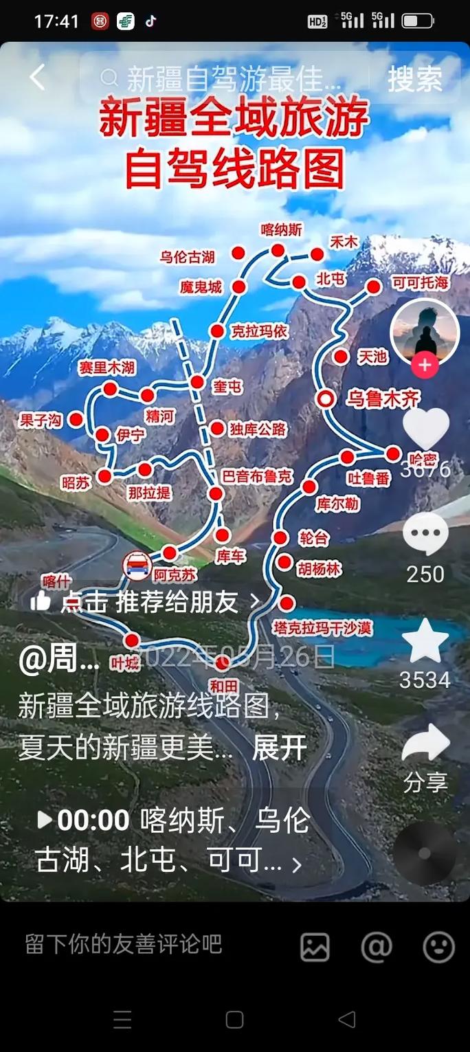 从新疆出发自驾游路线