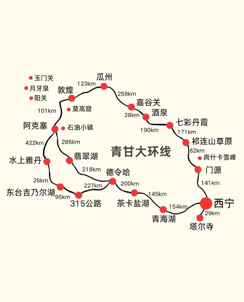 青海西宁起自驾游线路