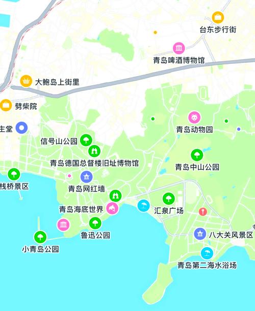 青岛旅游景点地图高清