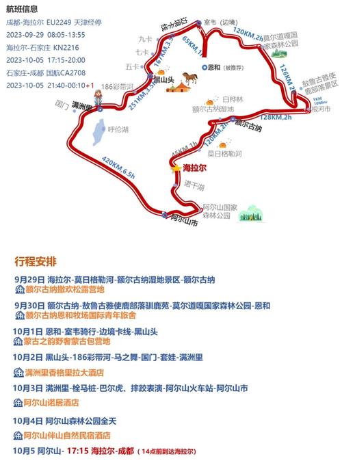 绵阳到呼伦贝尔自驾游